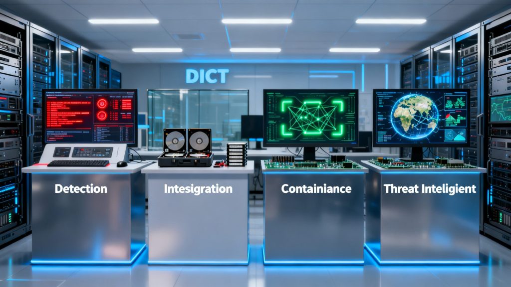 Le modèle DICT en cybersécurité expliqué en quatre piliers fondamentaux. 