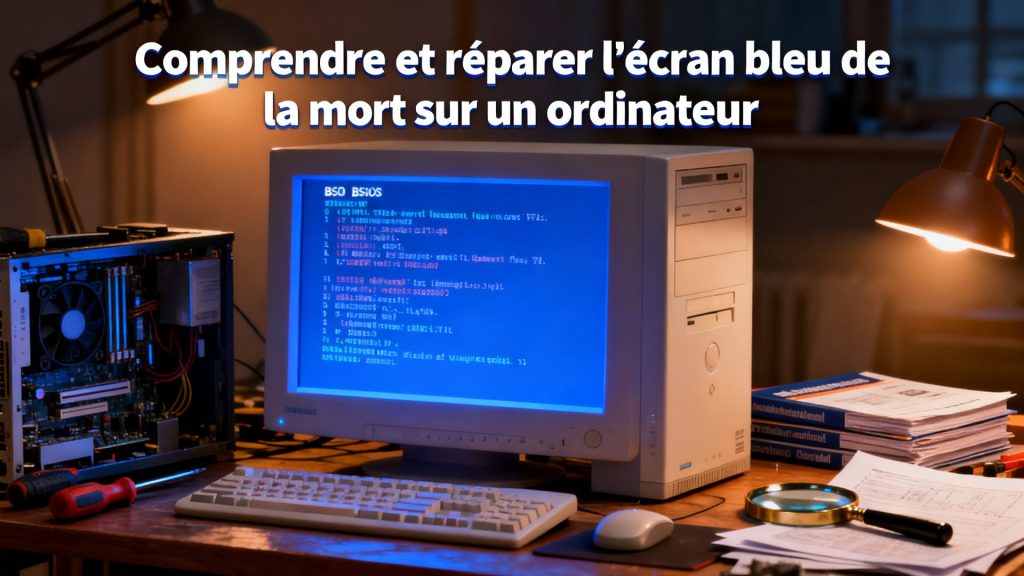 Comprendre et réparer l'écran bleu de la mort sur un ordinateur avec texte
